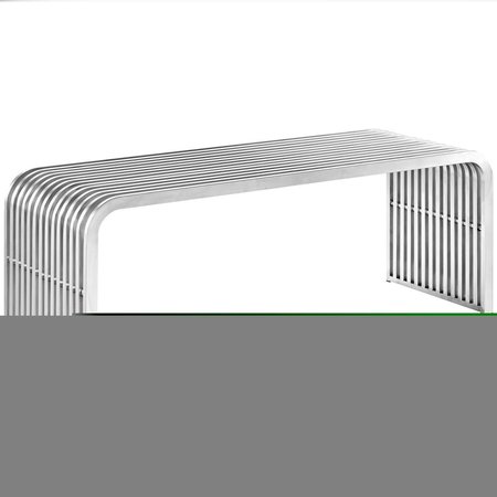 MODWAY 47 in. Pipe Stainless Steel Bench, Silver EEI-2102-SLV